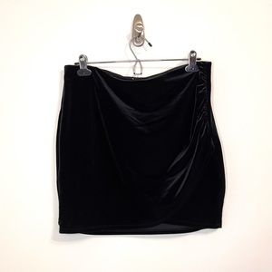 Express Black Velvet Mini Skirt